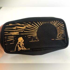 Agnes b x Cathay Pacific inflight amenity pouch bag black gold airline canvas